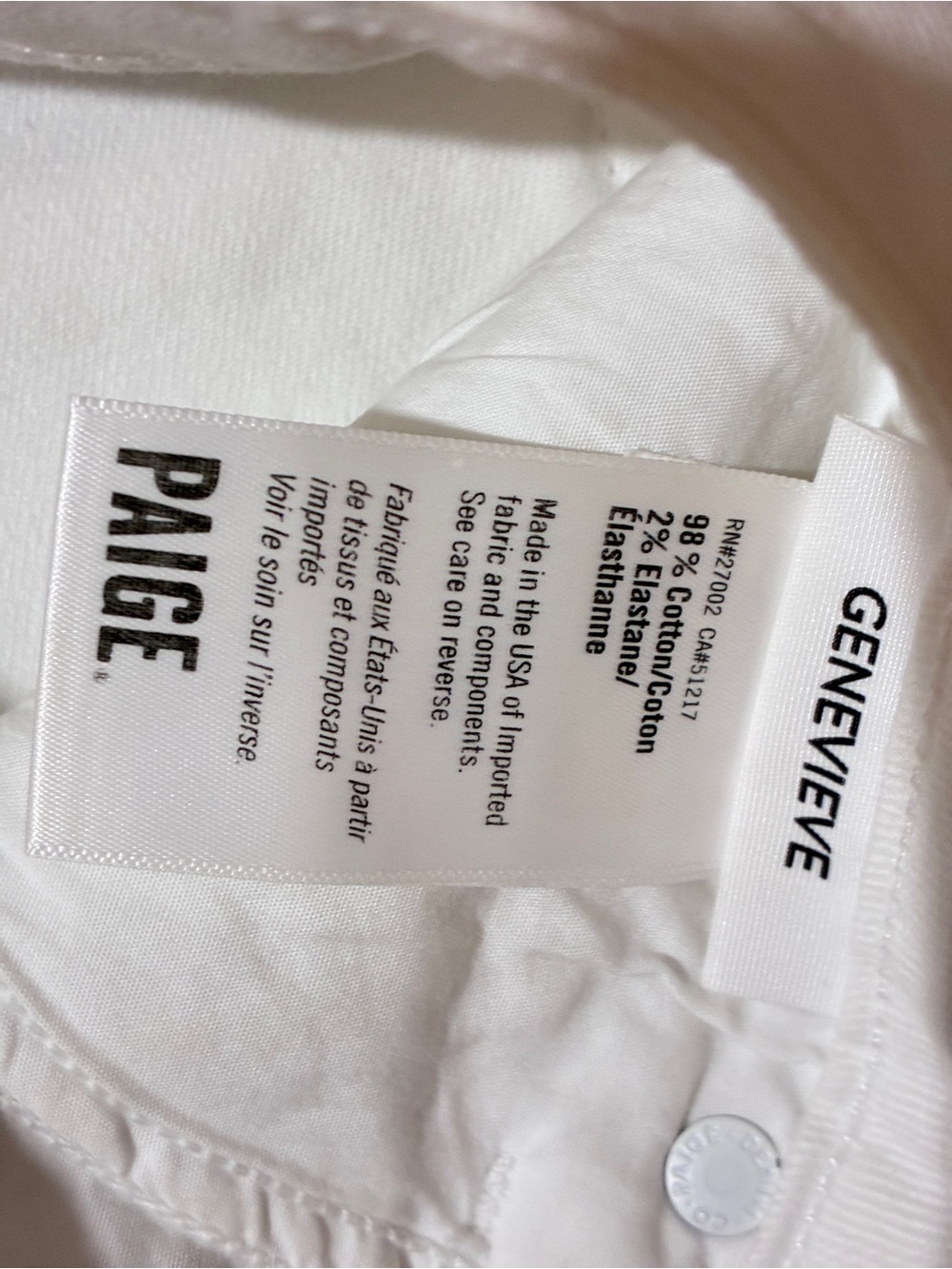 PAIGE Genevieve White Bootcut Jeans Size 27 Crisp White Stretch Denim - Picture 5 of 10